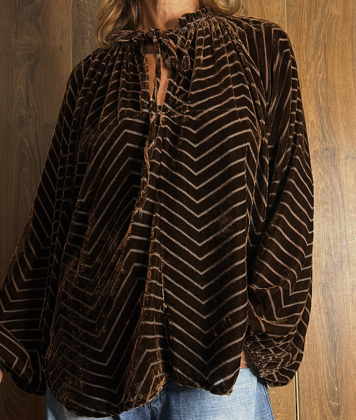 Blusa in velluto devoré