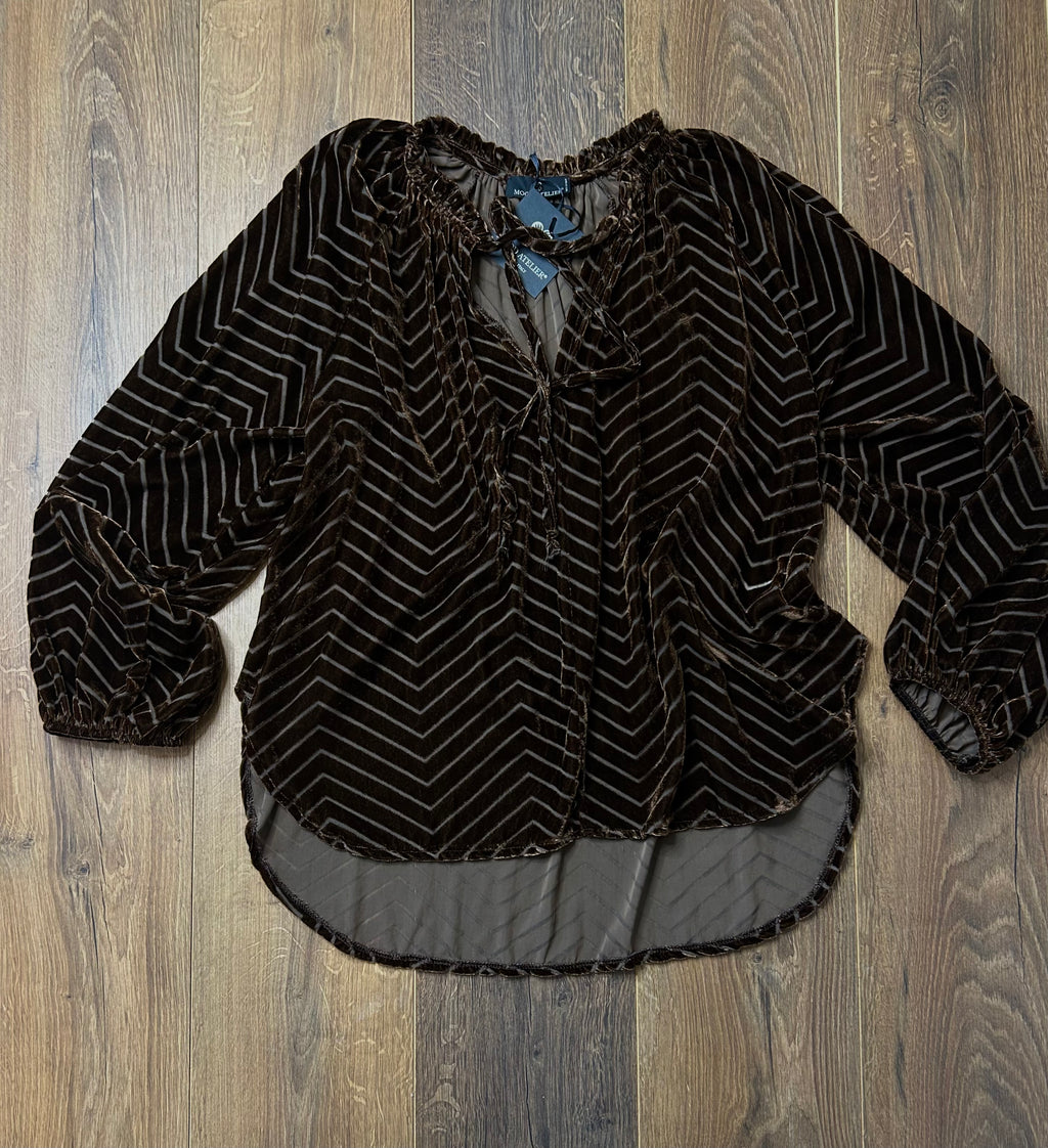 Blusa in velluto devoré