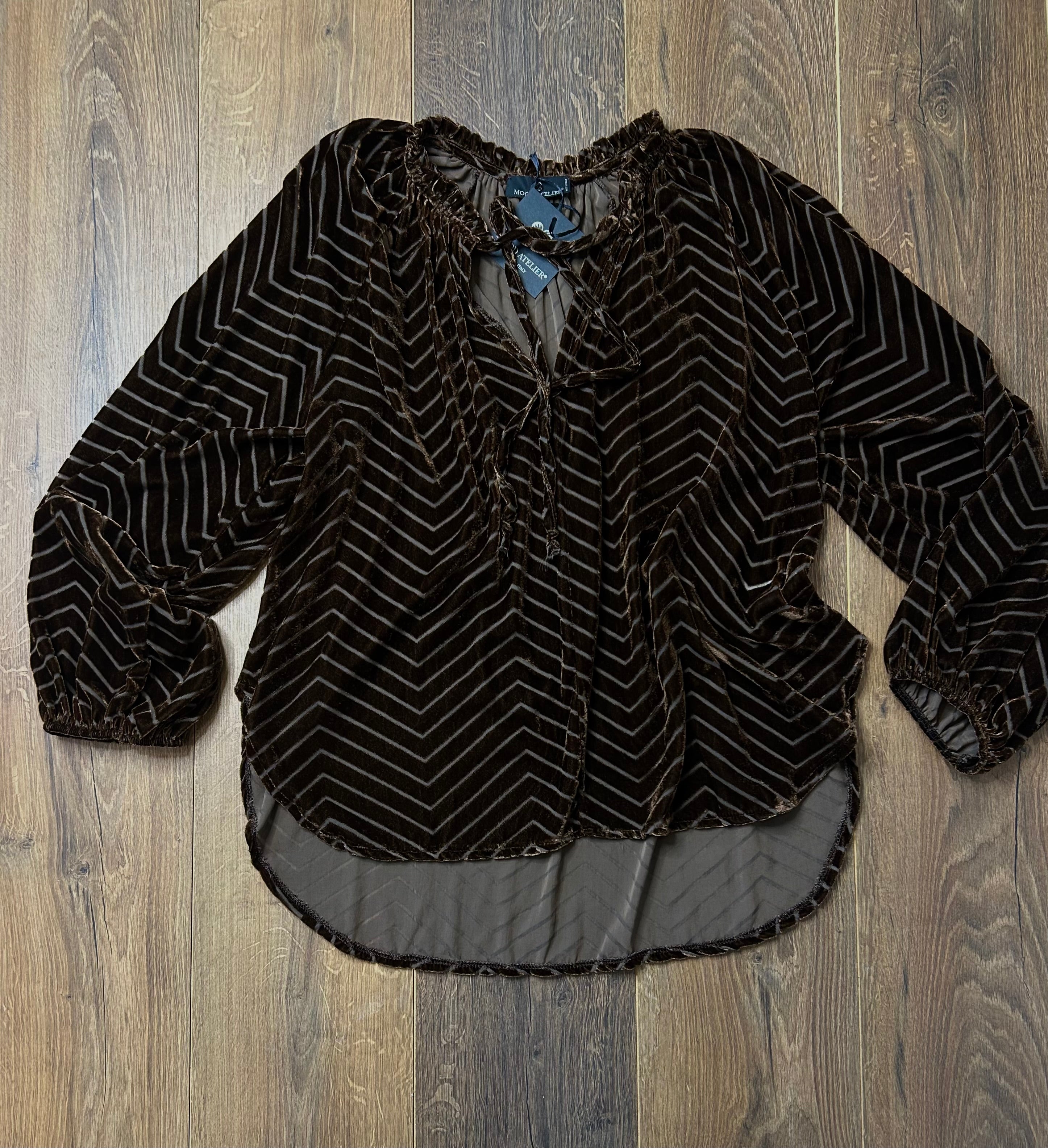 Blusa in velluto devoré
