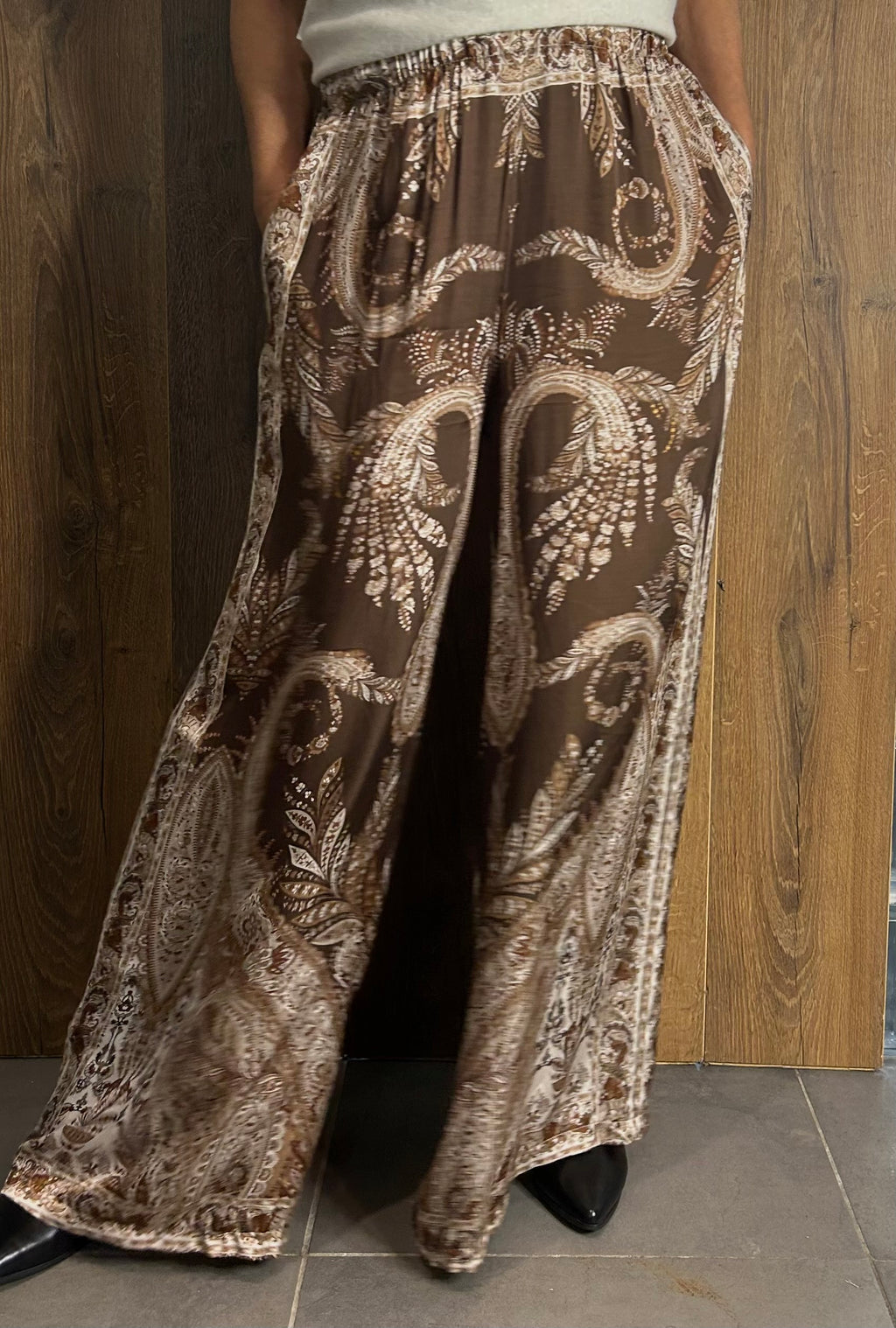 Pantalone palazzo fantasia foulard