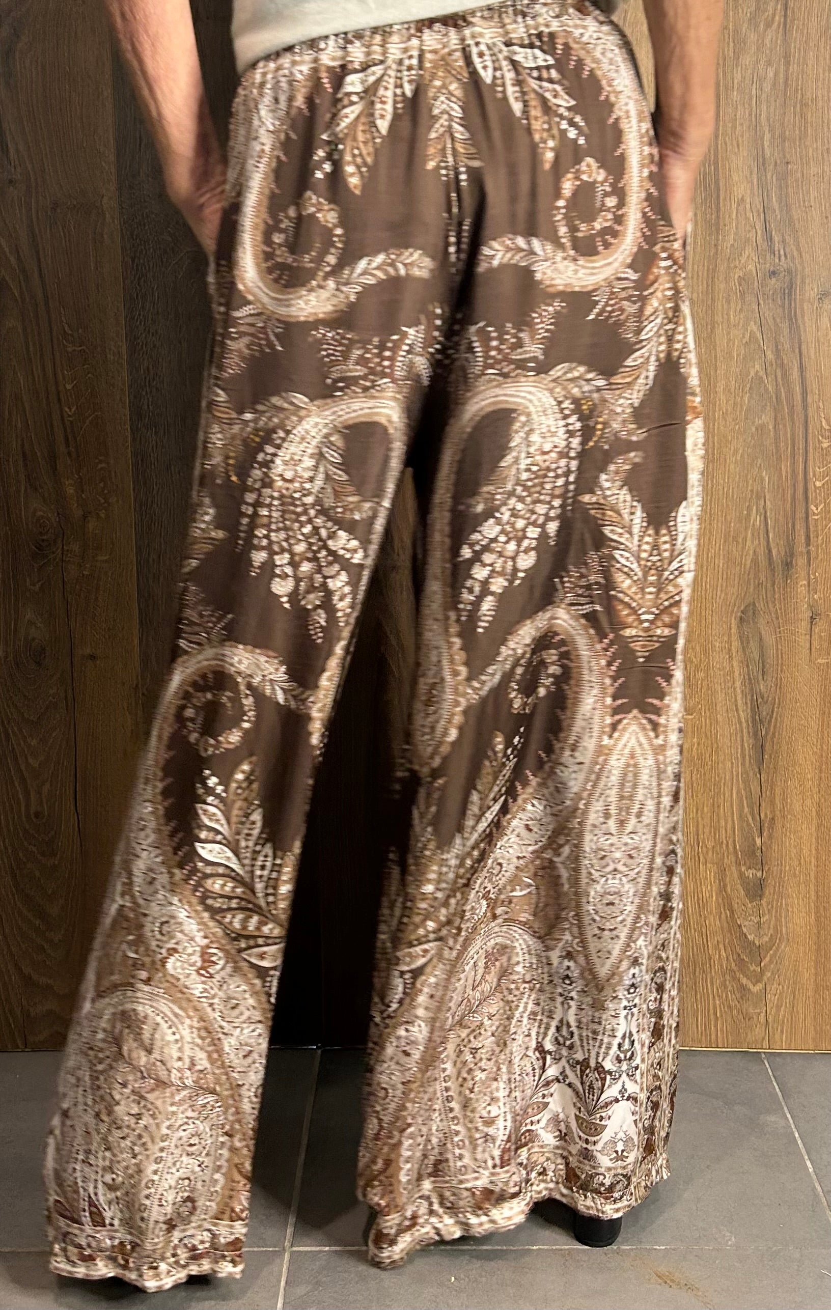 Pantalone palazzo fantasia foulard