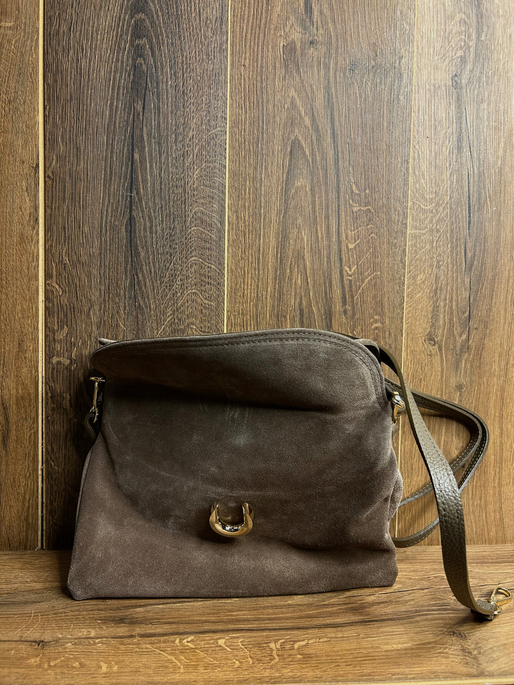 Borsa in pelle scamosciata